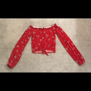 Red cropped shirt from H&M Divided